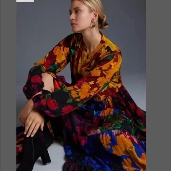 Anthropologie Siddhartha Bansal Button-Front Maxi Dress - Picture 4 of 14